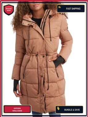 Long Quilted Puffer Parka Hooded Insulated Winter Coat